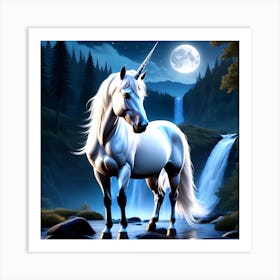 Unicorn In The Forest 2 Art Print