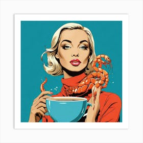 Woman With A Cup Of Coffee 1 Art Print