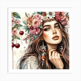 Bohemian Girl Art Print