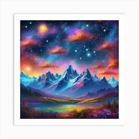 Mountain Landscape Painting Art Print