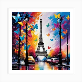 Paris With Butterflies 148 Art Print