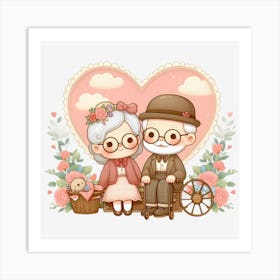 Old Couple Art Print