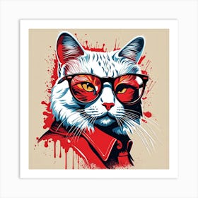 Cat In Glasses 5 Art Print