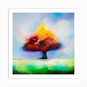 Lonely tree Original Oil painting by Liubov Kuptsova Art Print