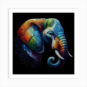 Mosaic Elephant Art Print