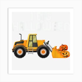 Kids I Dig Halloween Pumpkin Tractor Jack O Latern Toddlers Art Print