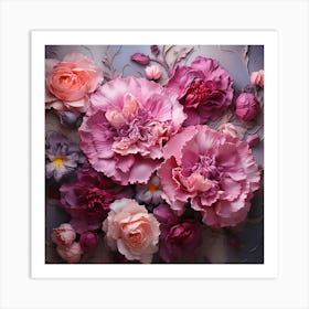 Pink Carnations 4 Art Print