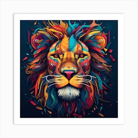 Colorful Lion 1 Art Print