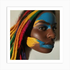 Afro-American Face Art Print
