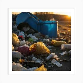 Garbage On The Road Art Print