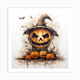 Halloween Pumpkins Art Print