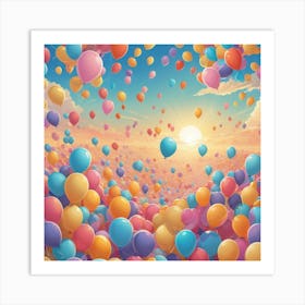 Balloons In The Sky 1 Art Print