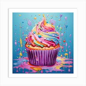 Colorful Cupcake Art Print