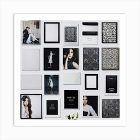 Black And White Photo Collage Art Print