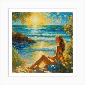 Sunset On The Beachgui Art Print