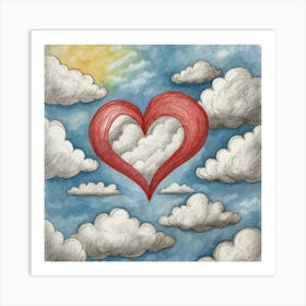 Heart In The Clouds Art Print