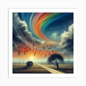 Music Notes In The Sky Art Print