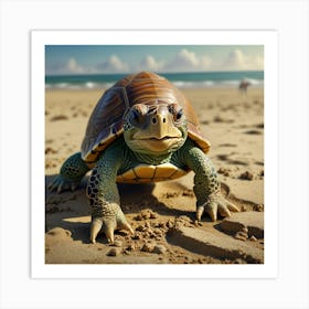 Turtle On The Beach 8 Art Print