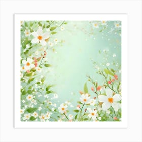 Spring Flowers Background 3 Art Print