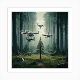 Drones In The Forest 6 Art Print