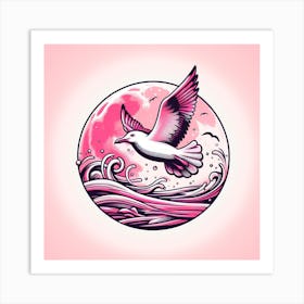 Pink Seagull Art Print