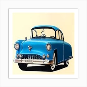 Classic Blue Car 1 Art Print