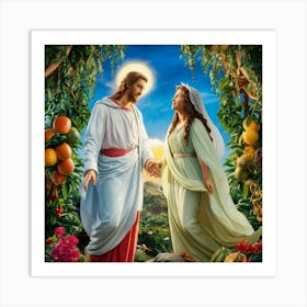 Jesus And Mary Art Print