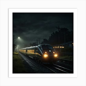 Train At Night 4 Art Print