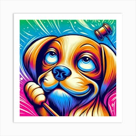 Psychedelic Dog Art Print