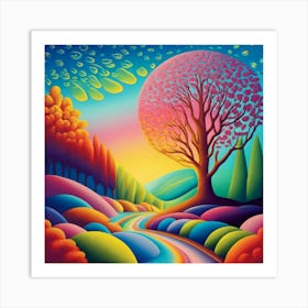 Rainbow Tree Art Print