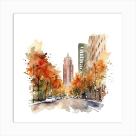 Watercolor Cityscape 1 Art Print