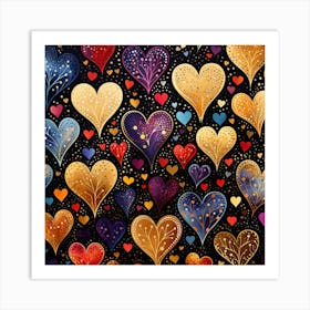 Valentine'S Day Heart Pattern Art Print