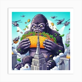Gorilla Taco 1 Art Print