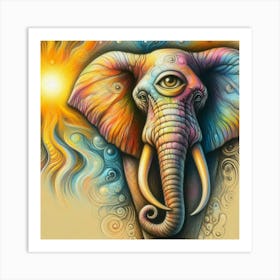 Elephant Psychedelic Art Print