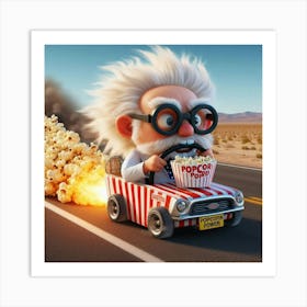 Professor In A Car Art Print