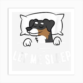 Aussie Dog Let Me Sleep Cute Napping Australian Shepherd Art Print