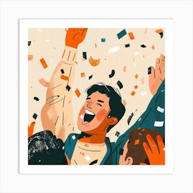 Illustration Of Confetti Art Print