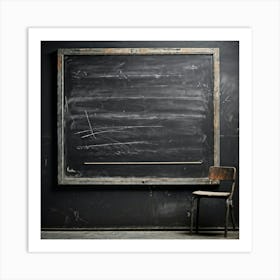 Abstract Communication Concept Showcasing An Empty Chalkboard Macro Shot Of Surface Textures Emphas (5) Art Print