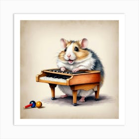 Hamster Playing Piano 9 Art Print