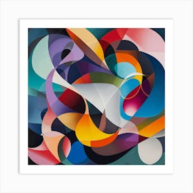 Trendy Abstract Shapes, Vibrant Colors Art Art Print