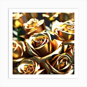 Gold Roses 6 Art Print