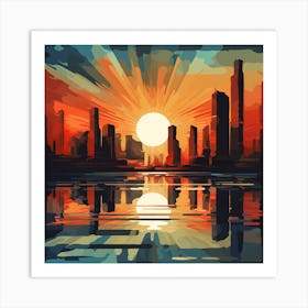 City Sunset Art Print