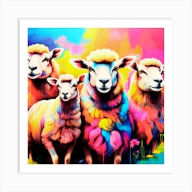 Colorful Sheep Art Print