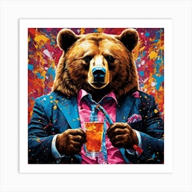 Bear In A Suit Art Print