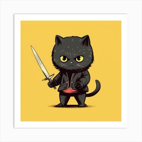 Cat With A Sword Art Print