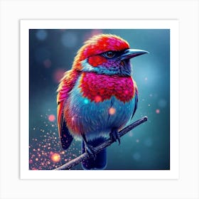 Red bird Art Print