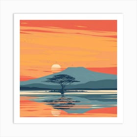 Sunset In Kenya 4 Art Print