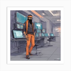 Indian AI Coder 3 Art Print