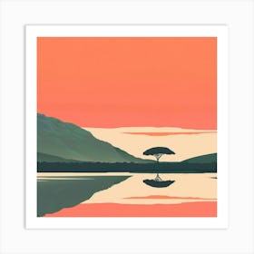 A Lake Nakuru In Kenya Minimal Illustration 1720351469 2 Art Print