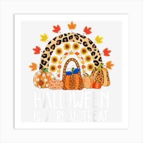 Halloween Pumpkin Rainbow Fall Season Autumn Kids Toddlers Art Print